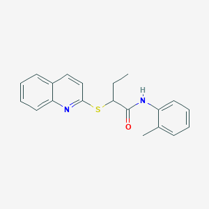 molecular formula C20H20N2OS B5135057 N-(2-methylphenyl)-2-quinolin-2-ylsulfanylbutanamide 