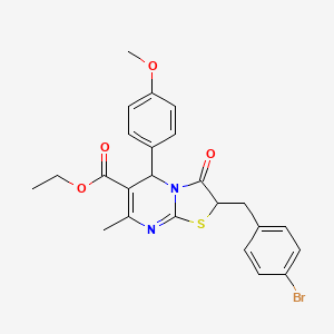 molecular formula C24H23BrN2O4S B5135143 Ethyl 2-(4-bromobenzyl)-5-(4-methoxyphenyl)-7-methyl-3-oxo-3,5-dihydro-2H-thiazolo[3,2-a]pyrimidine-6-carboxylate CAS No. 5850-97-5
