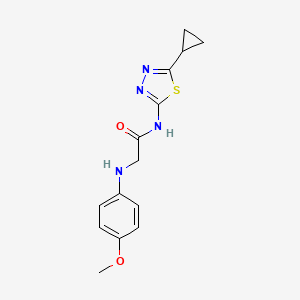 molecular formula C14H16N4O2S B5135148 N~1~-(5-cyclopropyl-1,3,4-thiadiazol-2-yl)-N~2~-(4-methoxyphenyl)glycinamide 