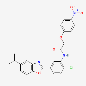 molecular formula C24H20ClN3O5 B5135178 N-[2-chloro-5-(5-propan-2-yl-1,3-benzoxazol-2-yl)phenyl]-2-(4-nitrophenoxy)acetamide 