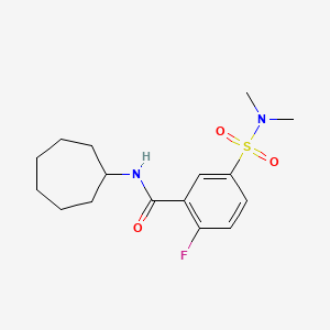 molecular formula C16H23FN2O3S B5135221 N-cycloheptyl-5-(dimethylsulfamoyl)-2-fluorobenzamide 