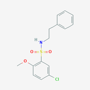 molecular formula C15H16ClNO3S B513530 5-chloro-2-methoxy-N-(2-phenylethyl)benzenesulfonamide CAS No. 838899-76-6