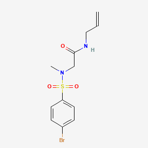molecular formula C12H15BrN2O3S B5135392 N~2~-[(4-bromophenyl)sulfonyl]-N~2~-methyl-N-prop-2-en-1-ylglycinamide 
