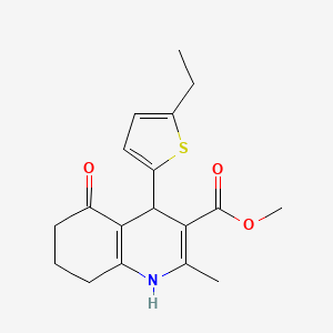 molecular formula C18H21NO3S B5135426 methyl 4-(5-ethylthiophen-2-yl)-2-methyl-5-oxo-4,6,7,8-tetrahydro-1H-quinoline-3-carboxylate 