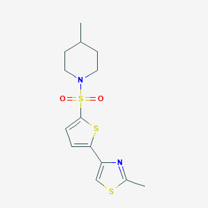 2-Methyl-4-(5-((4-methylpiperidin-1-yl)sulfonyl)thiophen-2-yl)thiazole