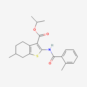molecular formula C21H25NO3S B5135446 Propan-2-yl 6-methyl-2-{[(2-methylphenyl)carbonyl]amino}-4,5,6,7-tetrahydro-1-benzothiophene-3-carboxylate 