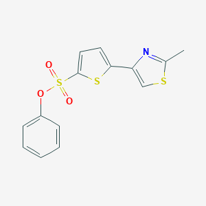 molecular formula C14H11NO3S3 B513547 Phenyl 5-(2-methyl-1,3-thiazol-4-yl)thiophene-2-sulfonate CAS No. 941234-78-2