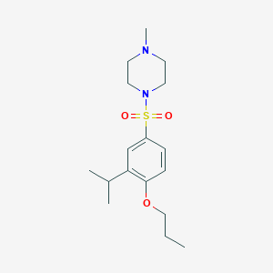 molecular formula C17H28N2O3S B513552 4-Methyl-1-{[3-(methylethyl)-4-propoxyphenyl]sulfonyl}piperazine CAS No. 940987-35-9