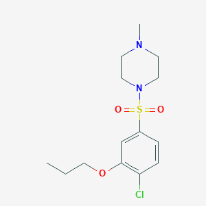 molecular formula C14H21ClN2O3S B513553 1-[(4-Chloro-3-propoxyphenyl)sulfonyl]-4-methylpiperazine CAS No. 886140-77-8