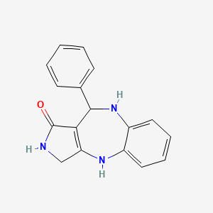 molecular formula C17H15N3O B5135544 3,4,9,10-Tetrahydro-10-phenylpyrrolo(3,4-b)(1,5)benzodiazepin-1(2H)-one hydrate CAS No. 137987-36-1