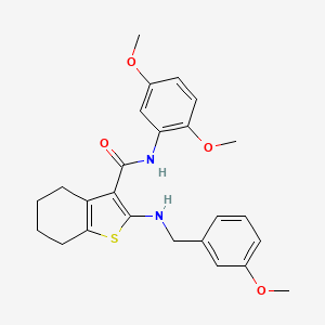 molecular formula C25H28N2O4S B5135735 N-(2,5-DIMETHOXYPHENYL)-2-{[(3-METHOXYPHENYL)METHYL]AMINO}-4,5,6,7-TETRAHYDRO-1-BENZOTHIOPHENE-3-CARBOXAMIDE 