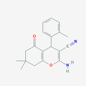 B5135858 2-amino-7,7-dimethyl-4-(2-methylphenyl)-5-oxo-5,6,7,8-tetrahydro-4H-chromene-3-carbonitrile CAS No. 5282-07-5