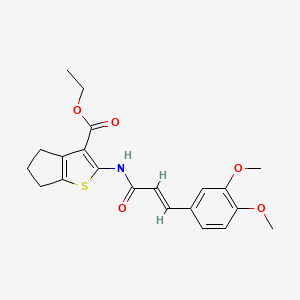 molecular formula C21H23NO5S B5136042 ethyl 2-{[3-(3,4-dimethoxyphenyl)acryloyl]amino}-5,6-dihydro-4H-cyclopenta[b]thiophene-3-carboxylate 