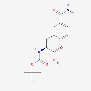 molecular formula C15H20N2O5 B051363 (S)-2-((tert-Butoxycarbonyl)amino)-3-(3-carbamoylphenyl)propanoic acid CAS No. 943449-15-8