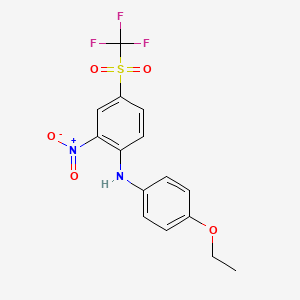 molecular formula C15H13F3N2O5S B5136342 N-(4-ethoxyphenyl)-2-nitro-4-(trifluoromethylsulfonyl)aniline 