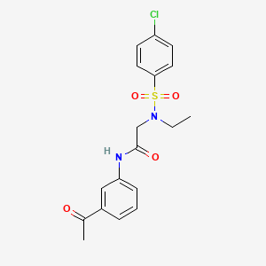 molecular formula C18H19ClN2O4S B5136421 N-(3-acetylphenyl)-N~2~-[(4-chlorophenyl)sulfonyl]-N~2~-ethylglycinamide 