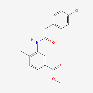 molecular formula C17H16ClNO3 B5136493 METHYL 3-{[2-(4-CHLOROPHENYL)ACETYL]AMINO}-4-METHYLBENZOATE 