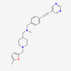 molecular formula C26H30N4O B5136503 N-methyl-1-{1-[(5-methyl-2-furyl)methyl]-4-piperidinyl}-N-[4-(5-pyrimidinylethynyl)benzyl]methanamine 