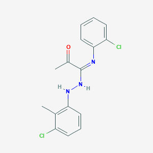 molecular formula C16H15Cl2N3O B5136510 N-(3-chloro-2-methylanilino)-N'-(2-chlorophenyl)-2-oxopropanimidamide 