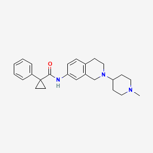 molecular formula C25H31N3O B5136552 N-[2-(1-methylpiperidin-4-yl)-3,4-dihydro-1H-isoquinolin-7-yl]-1-phenylcyclopropane-1-carboxamide 