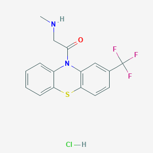 molecular formula C16H14ClF3N2OS B5136557 N-methyl-2-oxo-2-[2-(trifluoromethyl)-10H-phenothiazin-10-yl]ethanamine hydrochloride 