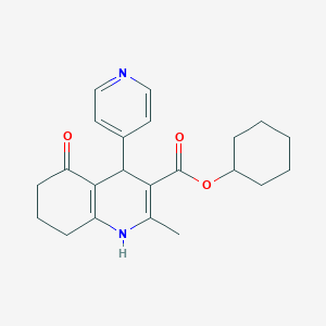 molecular formula C22H26N2O3 B5136682 Cyclohexyl 2-methyl-5-oxo-4-(pyridin-4-yl)-1,4,5,6,7,8-hexahydroquinoline-3-carboxylate 