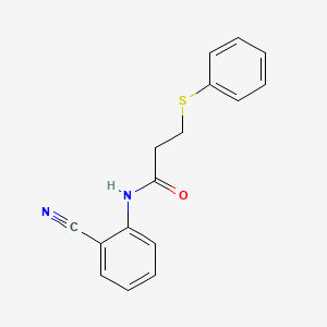 molecular formula C16H14N2OS B5136818 N-(2-cyanophenyl)-3-(phenylsulfanyl)propanamide 