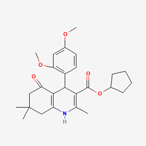 molecular formula C26H33NO5 B5136878 Cyclopentyl 4-(2,4-dimethoxyphenyl)-2,7,7-trimethyl-5-oxo-1,4,5,6,7,8-hexahydroquinoline-3-carboxylate 