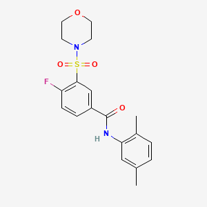 molecular formula C19H21FN2O4S B5136941 N-(2,5-dimethylphenyl)-4-fluoro-3-(4-morpholinylsulfonyl)benzamide 