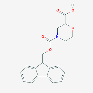 molecular formula C20H19NO5 B051371 4-[(9H-Fluoren-9-ylmethoxy)carbonyl]morpholine-2-carboxylic acid CAS No. 312965-04-1
