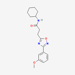 molecular formula C18H23N3O3 B5137138 N-cyclohexyl-3-[3-(3-methoxyphenyl)-1,2,4-oxadiazol-5-yl]propanamide 