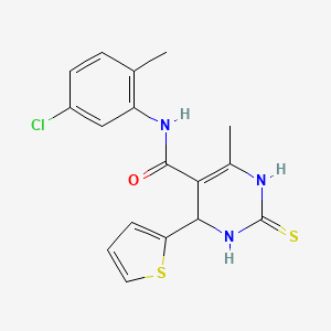 molecular formula C17H16ClN3OS2 B5137183 N-(5-chloro-2-methylphenyl)-6-methyl-4-(2-thienyl)-2-thioxo-1,2,3,4-tetrahydro-5-pyrimidinecarboxamide 