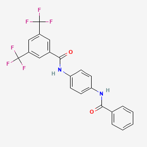 molecular formula C22H14F6N2O2 B5137347 N-(4-benzamidophenyl)-3,5-bis(trifluoromethyl)benzamide 