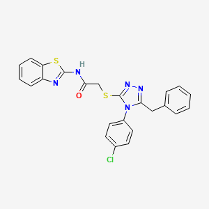 molecular formula C24H18ClN5OS2 B5137436 N-1,3-benzothiazol-2-yl-2-{[5-benzyl-4-(4-chlorophenyl)-4H-1,2,4-triazol-3-yl]thio}acetamide 