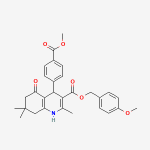 molecular formula C29H31NO6 B5137445 (4-methoxyphenyl)methyl 4-[4-(methoxycarbonyl)phenyl]-2,7,7-trimethyl-5-oxo-1,4,5,6,7,8-hexahydroquinoline-3-carboxylate 