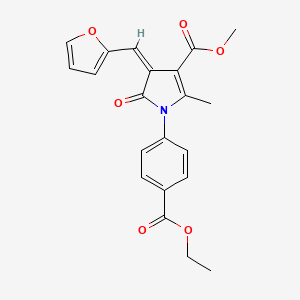 molecular formula C21H19NO6 B5137659 methyl (4Z)-1-[4-(ethoxycarbonyl)phenyl]-4-(furan-2-ylmethylidene)-2-methyl-5-oxo-4,5-dihydro-1H-pyrrole-3-carboxylate 