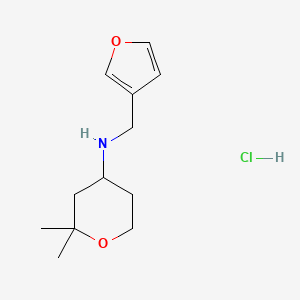 molecular formula C12H20ClNO2 B5137836 N-(furan-3-ylmethyl)-2,2-dimethyloxan-4-amine;hydrochloride 