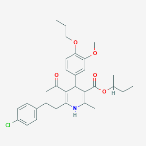 molecular formula C31H36ClNO5 B5138007 Butan-2-yl 7-(4-chlorophenyl)-4-(3-methoxy-4-propoxyphenyl)-2-methyl-5-oxo-1,4,5,6,7,8-hexahydroquinoline-3-carboxylate 