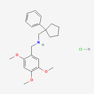 molecular formula C22H30ClNO3 B5138210 N-[(1-phenylcyclopentyl)methyl]-1-(2,4,5-trimethoxyphenyl)methanamine;hydrochloride 
