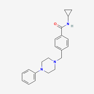 molecular formula C21H25N3O B5138231 N-cyclopropyl-4-[(4-phenylpiperazin-1-yl)methyl]benzamide 