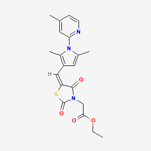 molecular formula C20H21N3O4S B5138356 ETHYL 2-[(5E)-5-{[2,5-DIMETHYL-1-(4-METHYLPYRIDIN-2-YL)-1H-PYRROL-3-YL]METHYLIDENE}-2,4-DIOXO-1,3-THIAZOLIDIN-3-YL]ACETATE 
