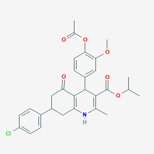 molecular formula C29H30ClNO6 B5138357 Propan-2-yl 4-[4-(acetyloxy)-3-methoxyphenyl]-7-(4-chlorophenyl)-2-methyl-5-oxo-1,4,5,6,7,8-hexahydroquinoline-3-carboxylate 