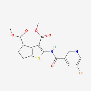 molecular formula C17H15BrN2O5S B5138490 dimethyl 2-{[(5-bromopyridin-3-yl)carbonyl]amino}-5,6-dihydro-4H-cyclopenta[b]thiophene-3,4-dicarboxylate 