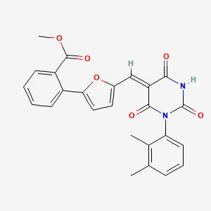 molecular formula C25H20N2O6 B5138554 methyl 2-[5-[(Z)-[1-(2,3-dimethylphenyl)-2,4,6-trioxo-1,3-diazinan-5-ylidene]methyl]furan-2-yl]benzoate 