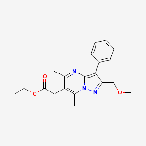 molecular formula C20H23N3O3 B5138960 ethyl 2-[2-(methoxymethyl)-5,7-dimethyl-3-phenylpyrazolo[1,5-a]pyrimidin-6-yl]acetate 