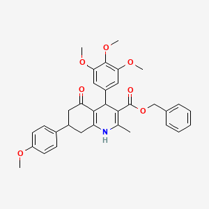 molecular formula C34H35NO7 B5138990 Benzyl 7-(4-methoxyphenyl)-2-methyl-5-oxo-4-(3,4,5-trimethoxyphenyl)-1,4,5,6,7,8-hexahydroquinoline-3-carboxylate CAS No. 5716-98-3