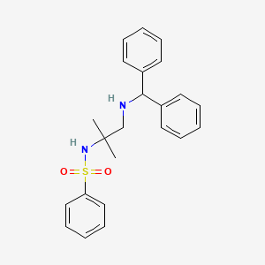 molecular formula C23H26N2O2S B5139040 N-[1-(benzhydrylamino)-2-methylpropan-2-yl]benzenesulfonamide 