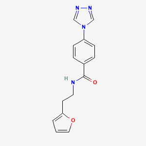 molecular formula C15H14N4O2 B5139070 N-[2-(furan-2-yl)ethyl]-4-(1,2,4-triazol-4-yl)benzamide 