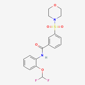 molecular formula C18H18F2N2O5S B5139119 N-[2-(DIFLUOROMETHOXY)PHENYL]-3-(MORPHOLINE-4-SULFONYL)BENZAMIDE 