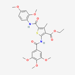 molecular formula C27H30N2O9S B5139155 Ethyl 5-[(2,4-dimethoxyphenyl)carbamoyl]-4-methyl-2-(3,4,5-trimethoxybenzamido)thiophene-3-carboxylate 